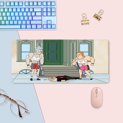 Anime gaming mouse pad - mouse, rick