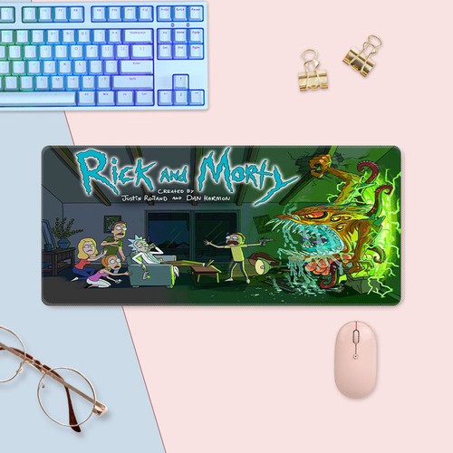 Anime gaming mouse pad rick - pad,
